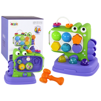 Dinozaur Panel Edukacyjny Whac-A-Mole Sorter Gra Dla Dzieci Fioletowy