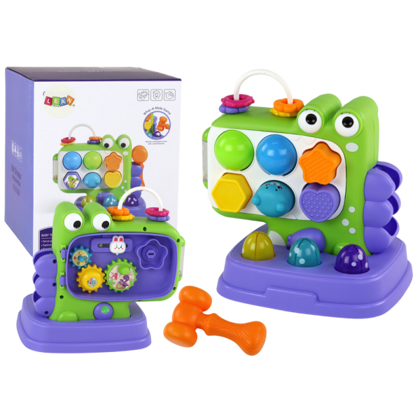 Dinozaur Panel Edukacyjny Whac-A-Mole Sorter Gra Dla Dzieci Fioletowy