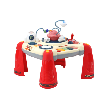 Interaktywny Stoliczek Edukacyjny Panel Dziecięcy Pianinko Kosmos Czerwony