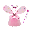 Kostium Wróżki Strój Przebranie Motyla Różowy Skrzydła