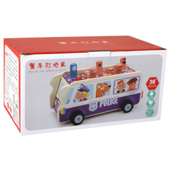 Drewniana Gra Zręcznościowa Zbijak Autobus Policyjny