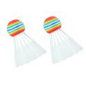 Zestaw 2 Rakietek Do Badmintona Paletki 2 Lotki Badminton Pomarańczowy