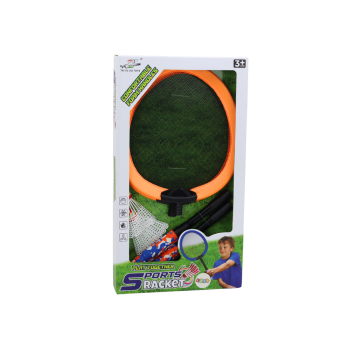 Zestaw 2 Rakietek Do Badmintona Paletki 2 Lotki Badminton Pomarańczowy