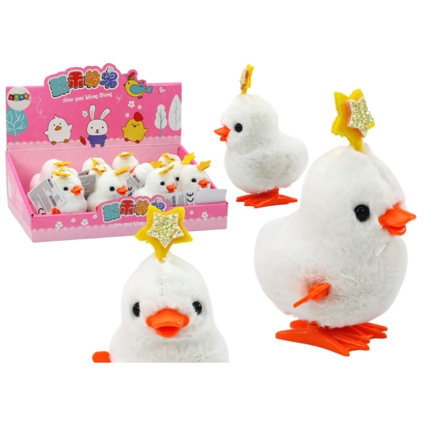 Kurczak Biała Kura Z Gwiazdką Biały Nakręcany Skaczący