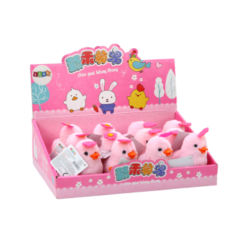 Kurczak Różowy Skaczący Kura Kurka Nakręcany Z Kwiatuszkiem