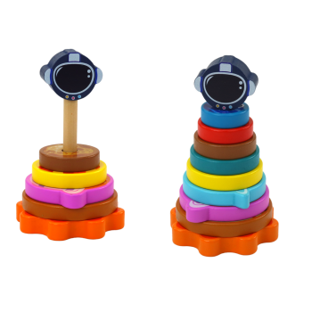 Piramida Sorter Drewniany Układanka Piramidka Planety Kosmos 10 ele.