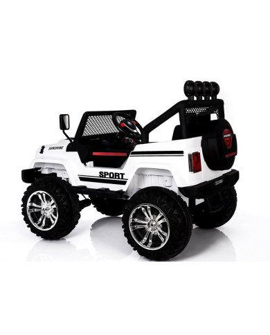 Auto na Akumulator S2388 Pilot Światła LED Radio Jeep Biały 4x45W