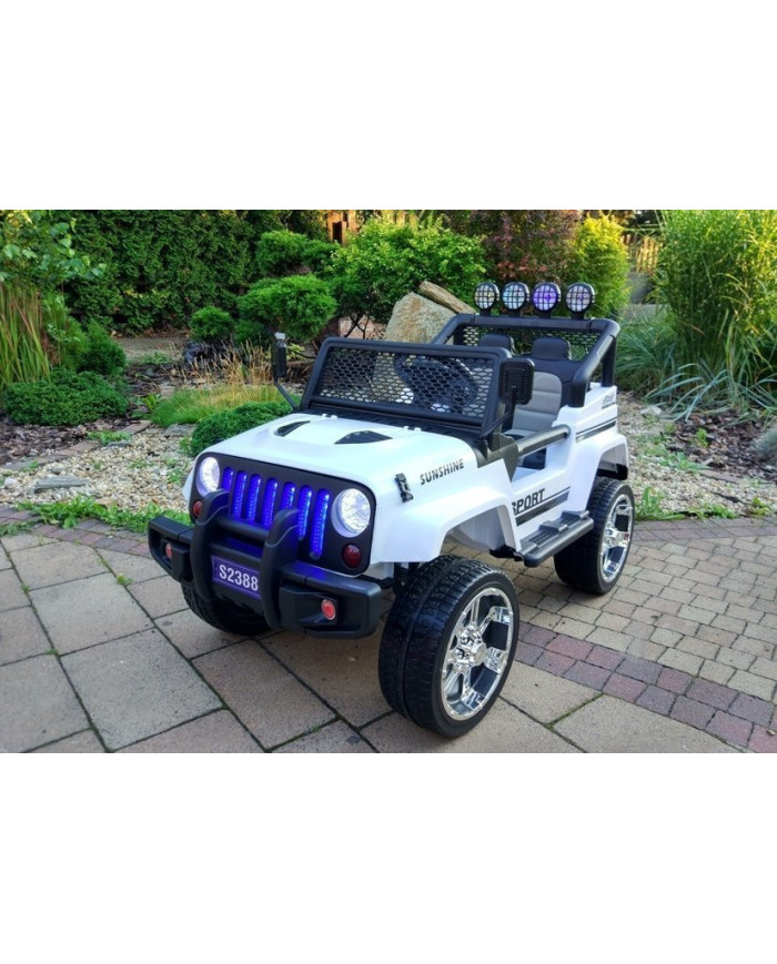 Auto na Akumulator S2388 Pilot Światła LED Radio Jeep Biały 4x45W
