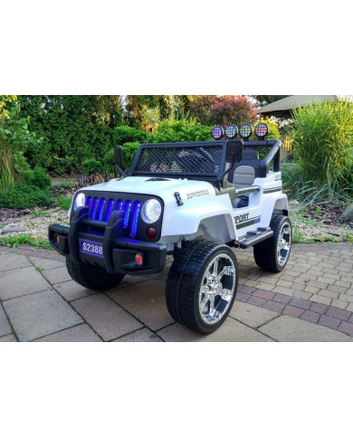 Auto na Akumulator S2388 Pilot Światła LED Radio Jeep Biały 4x45W
