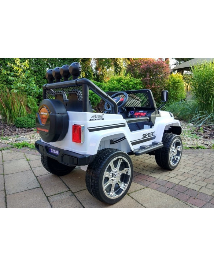 Auto na Akumulator S2388 Pilot Światła LED Radio Jeep Biały 4x45W