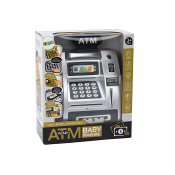 Bankomat Skarbonka Dla Dzieci Nauka Oszczędzania Srebrno Czarny