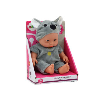 Mała Lalka Bobas Siwe Ubranko Czapeczka Koala