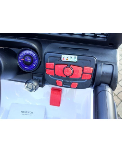 Auto na Akumulator S2388 Pilot Światła LED Radio Jeep Biały 4x45W
