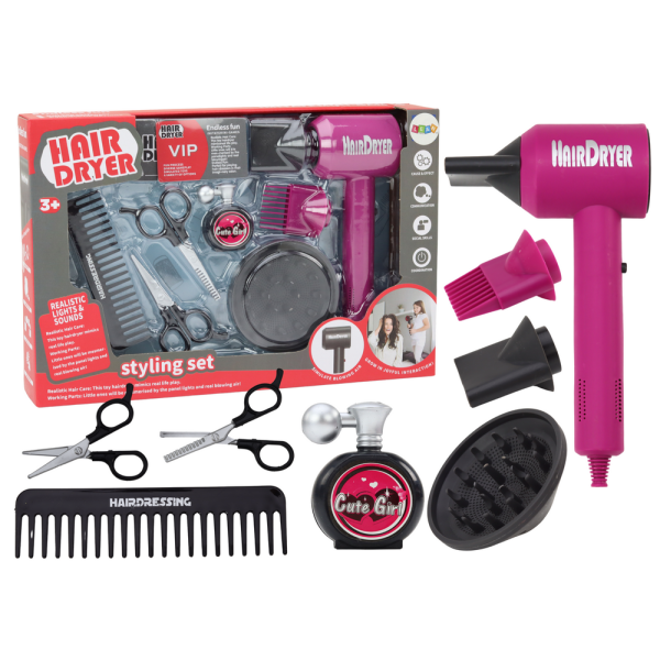 Zestaw Fryzjerski Salon Piękności Fryzjer Suszarka 10 ele.