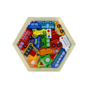 Puzzle Układanka Pojazdy Rakieta Klocki Drewniane Kolorowe 15 ele.