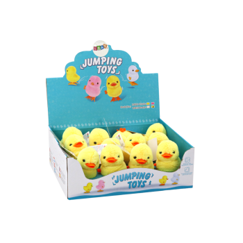 Skaczący Kurczak Nakręcany Pluszowy Zabawka Ozdoba Żółty