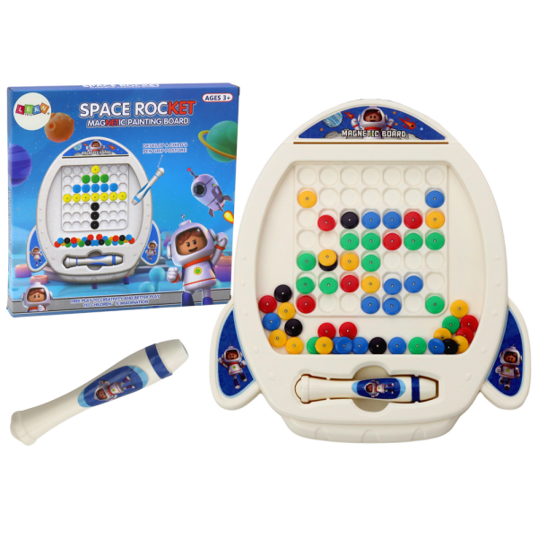 Tablica Magnetyczna Rakieta Kosmiczna 7 Wzorów Długopis