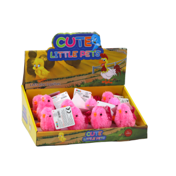 Skaczący Kurczak Zabawka Nakręcana Figurka Różowy