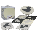 Miękkie Puzzle Mata Kontrastowa Edukacyjna Pianka EVA Szare 28 ele.