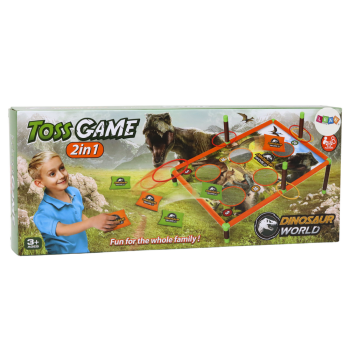 Gra Zręcznościowa Rzut Woreczkiem Obręczą 2w1 Plansza Dinozaury