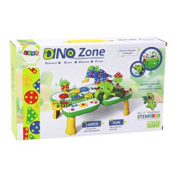 Stolik Walizka Zestaw DIY Układanka Klocki Dinozaur Wkrętarka 249 ele.