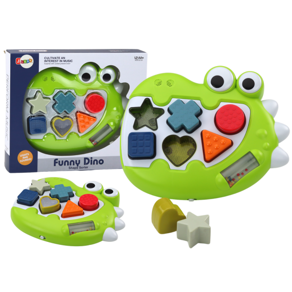 Sorter Dinozaur Sensoryczny Grający Melodie Układanka Dla Najmłodszych