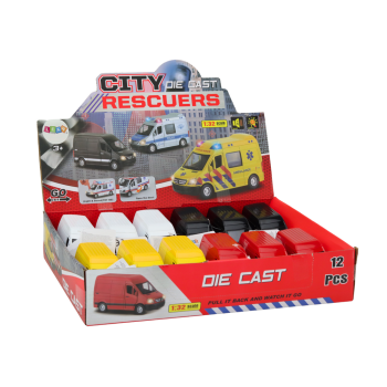 Autko Dostawcze 1:32 Światła Dźwięki Czerwony Czarny Żółty Biały