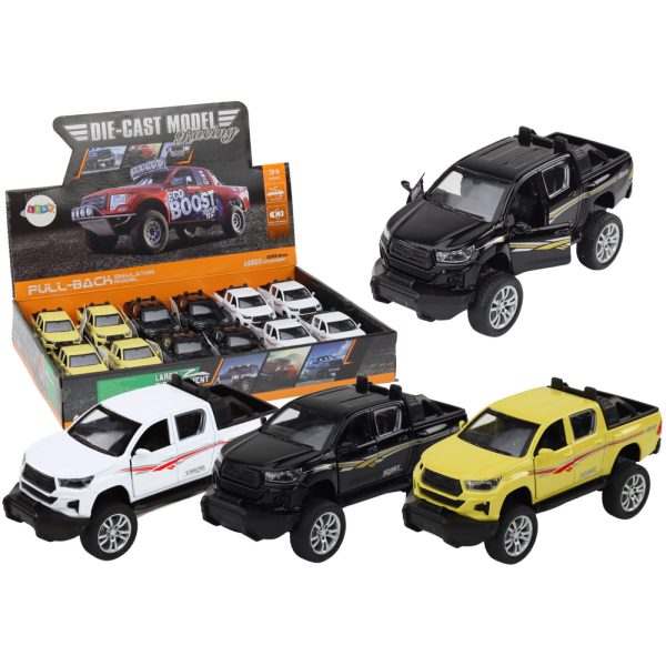 Resorak Aluminiowy Autko Terenowe Napęd Biały Czarny Żółty