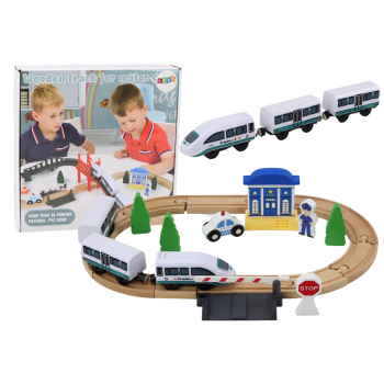 Drewniany Tor Kolejowy Pociąg Kolejka Tory Akcesoria Most Policja 3,2m