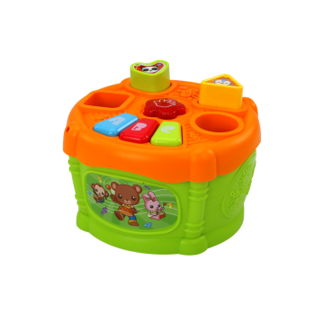 Bębenek Interaktywny Edukacyjny Kształty Zielono- Pomarańczowy