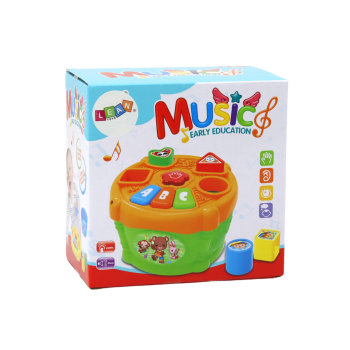 Bębenek Interaktywny Edukacyjny Kształty Zielono- Pomarańczowy