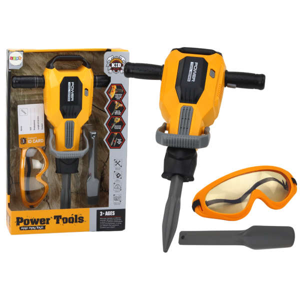 Młot Pneumatyczny Zabawkowy Wymienna Końcówka Okulary Żółty