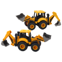 Pojazd Budowlany Koparka Dwie Łyżki Regulacja Żółta