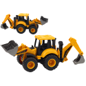 Pojazd Budowlany Koparka Dwie Łyżki Regulacja Żółta