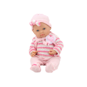 Lalka Bobas Sweterek w Paski Czapeczka Szalik Różowy