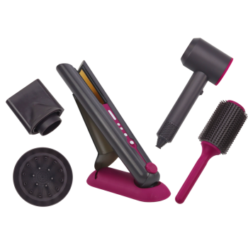 Zestaw Fryzjerski Suszarka Prostownica Szczotka Końcówki Wymienne