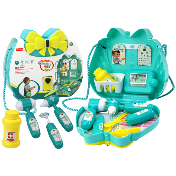Zestaw Lekarski Doktor W Torebce Na Sznurku Turkusowy