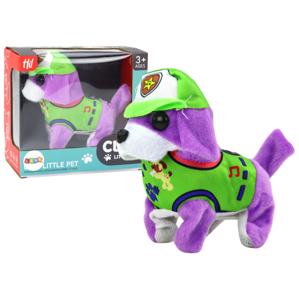 Piesek Pluszowy Interaktywny Zwierzątko Chodzi Szczeka Fioletowy