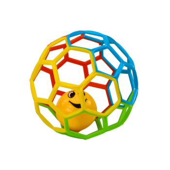 Gumowa Piłka Z Grzechotką Dzwoneczkiem Dla Niemowlaka Kolorowa
