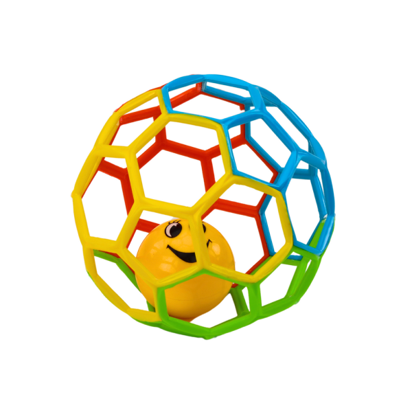 Gumowa Piłka Z Grzechotką Dzwoneczkiem Dla Niemowlaka Kolorowa