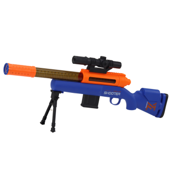 Duży Karabin Na Miękkie Kulki Stojak Teleskop Niebieski