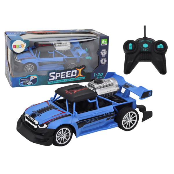 Autko Zdanie Sterowane RC 1:20 Efekt Dymny Światła Niebieski