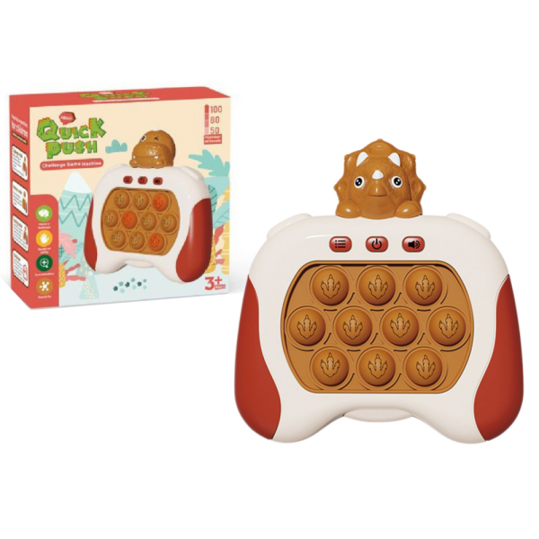 Gra Sensoryczna Triceratops Pop It Na Baterie Światła Dźwięki Brązowa