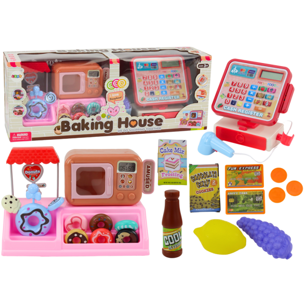 Zestaw Sklep Z Pączkami Cukiernia Kasa Fiskalna Mikrofala