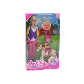 Zestaw Lalka Anlily z Dzieckiem i Kucykiem Stadnina Koni