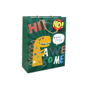 Papierowa Torba Prezentowa Zielona Dinozaur 41,5cm x 30cm x 12cm