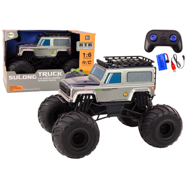 Duże Auto Terenowe Zdalnie Sterowane Suv 2.4G RC 1:6 Siwy