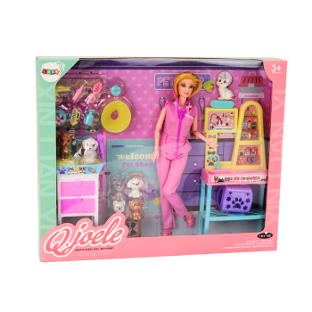 Zestaw Lalka Weterynarz Meble Zabiegowe Akcesoria Zwierzaki