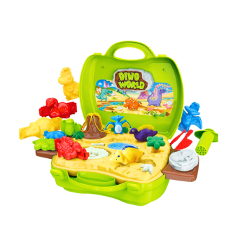 Ciastolina Świat Dinozaurów W Walizce Foremki Narzędzia Zielony