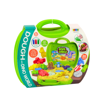 Ciastolina Świat Dinozaurów W Walizce Foremki Narzędzia Zielony